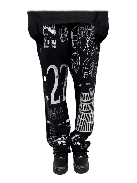 All Over Print Sweatpant Black